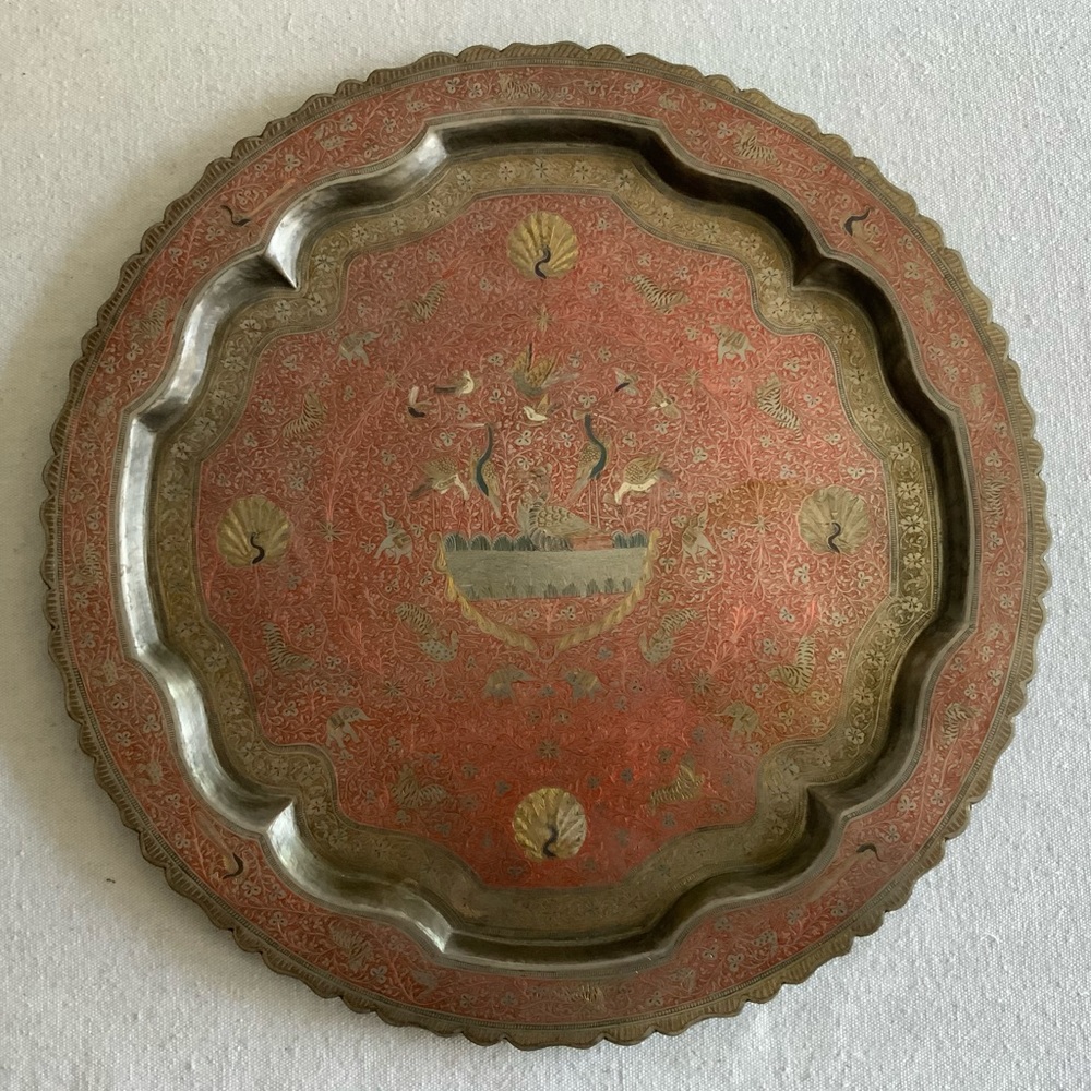 Red&Gold Etched Tray